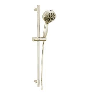 Delta Universal Showering Components 51584-PN-PR 7-Setting Slide Bar Hand Shower with Cleaning spray in Lumicoat Polished Nickel