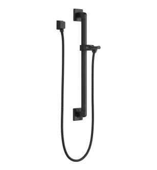 Delta Universal Showering Components 51500-BL Adjustable Slide Bar / Grab Bar Assembly with Elbow in Matte Black