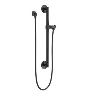 Delta Universal Showering Components 51600-BL Adjustable Slide Bar / Grab Bar Assembly with Elbow in Matte Black