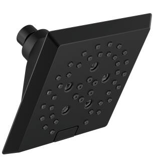 Delta Universal Showering Components 52664-BL H2Okinetic® 5-Setting Angular Modern Raincan Shower Head in Matte Black