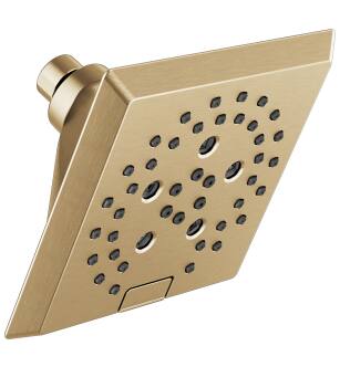 Delta Universal Showering Components 52664-CZ-PR H2Okinetic® 5-Setting Angular Modern Raincan Shower Head in Lumicoat Champagne Bronze