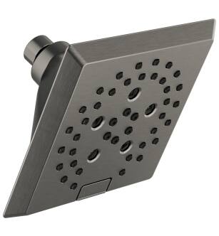 Delta Universal Showering Components 52664-KS-PR H2Okinetic® 5-Setting Angular Modern Raincan Shower Head in Lumicoat Black Stainless