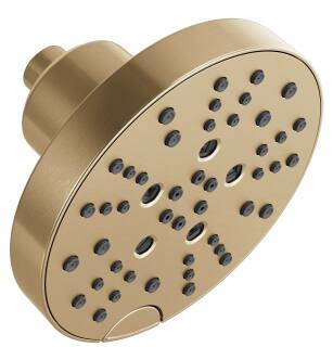 Delta Universal Showering Components 52668-CZ-PR H2Okinetic® 5-Setting Contempoary Round Raincan Shower Head in Lumicoat Champagne Bronze