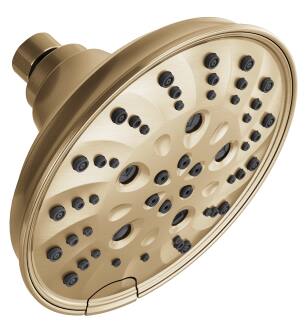 Delta Universal Showering Components 52669-CZ-PR H2Okinetic® 5-Setting Traditional Raincan Shower Head in Lumicoat Champagne Bronze