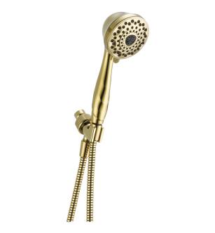 Delta Universal Showering Components 59346-PB-PK Premium 7-Setting Shower Mount Hand Shower in Polished Brass