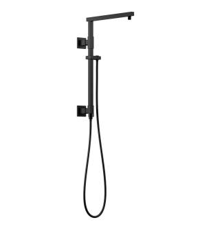 KIBI USA Cube Shower Column with Dual Function Shower Head Black Matte