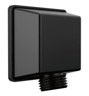 Delta Universal Showering Components 50570-BL Square Wall Elbow for Hand Shower in Matte Black