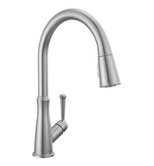 Delta Westville™ 9110-AR-DST Single Handle Pull-Down Kitchen Faucet Three Hole Deck Mount in Arctic Stainless