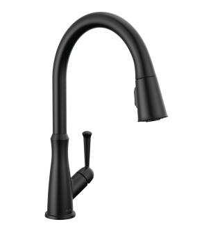 Delta Westville™ 9110-BL-DST Single Handle Pull-Down Kitchen Faucet Three Hole Deck Mount in Matte Black