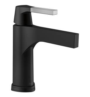 Delta Zura® 574T-CS-DST Single Handle Bathroom Faucet with Touch2O.xt® Technology Three Hole Deck Mount in Chrome / Matte Black