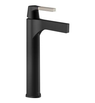 Delta Zura® 774-SM-DST Single Handle Vessel Bathroom Faucet in Stainless / Matte Black