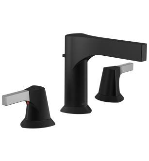 Delta Zura® 3574-CSMPU-DST Two Handle Widespread Bathroom Faucet in Chrome / Matte Black