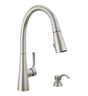 Delta 19835Z-SPSD-DST Single Handle Pull-Down Kitchen Faucet with Soap ...