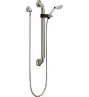 Delta 52001-DS Adjustable Grab Bar 2-Setting Hand Shower with strechable metal hose