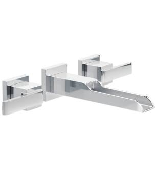 Delta T3568LF-WL Ara Two Handle Wall Mount Channel Bathroom Faucet Trim in Chrome