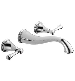 Delta T3597LF-WL Cassidy 2 3/8" Two Handle Wall Mount Bathroom Faucet Trim in Chrome