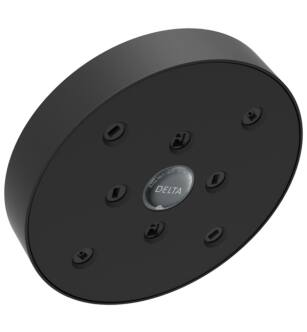 Delta RP70175BL Universal Showering 5 3/8" Raincan Single-Setting Shower Head with H2Okinetic Technology in Matte Black