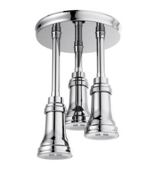 Delta 57190 Universal Showering 9 1/4" Ceiling Mount 1.75 GPM Pendant Raincan Shower Head with H2Okinetic Technology and LED Light