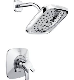 Delta T17T252 Tesla TempAssure 17T Series Dual Function Thermostatic Shower Only with Integrated Volume Control Less Rough-In Valve With Finish: Chrome