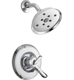 Delta T17294 Linden Monitor 17 Series Pressure Balanced Shower Trim with H2Okinetic Showerhead With Finish: Chrome
