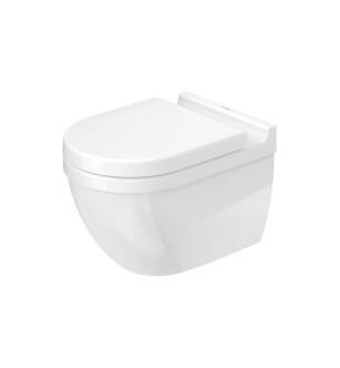 Duravit 2527090092 Starck 3 Dual Flush One-Piece Wall Mounted Rimless Elongated Toilet in White