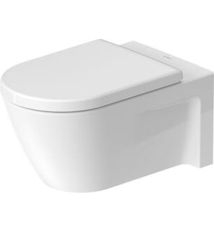 Duravit 2533090092 Starck 2 24 3/8" Dual Flush One-Piece Wall Mounted Elongated Toilet in White