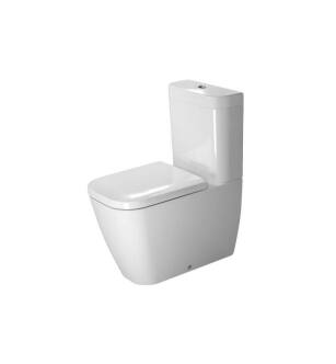 Duravit 2134090092 Happy D.2 Dual Flush Two-Piece Floor Mounted Close Coupled Elongated Toilet in White