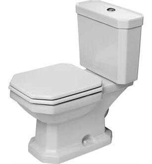Duravit 2130010000 1930 Series Single Flush Two-Piece Floor Mounted Elongated Toilet in White