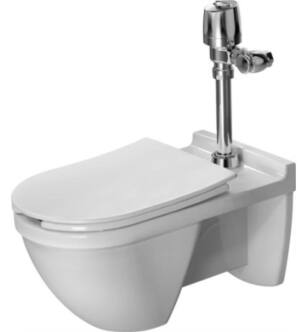 Duravit 2229090000 Starck 3 Single Flush One-Piece Wall Mounted Visible Inlet Elongated Toilet in White