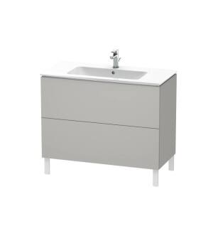 Duravit LC662700707 L-Cube 40 1/8" Floor Standing Single Bathroom Vanity with Two Drawers in Concrete Gray Matte