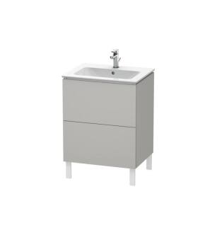 Duravit LC662500707 L-Cube 24 3/8" Floor Standing Single Bathroom Vanity with Two Drawers in Concrete Gray Matte