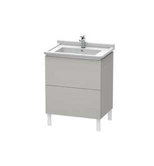 Duravit LC660800707 L-Cube 26 3/8" Floor Standing Single Bathroom Vanity with Two Drawers in Concrete Gray Matte
