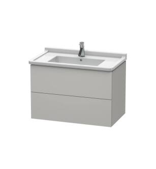 Duravit LC626500707 L-Cube 32 1/4" Wall Mount Single Bathroom Vanity with Two Drawers in Concrete Gray Matte