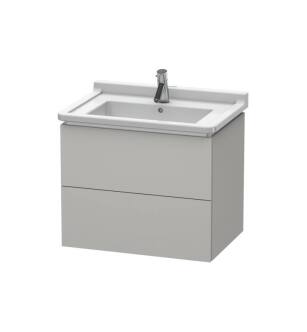 Duravit LC626400707 L-Cube 26 3/8" Wall Mount Single Bathroom Vanity with Two Drawers in Concrete Gray Matte