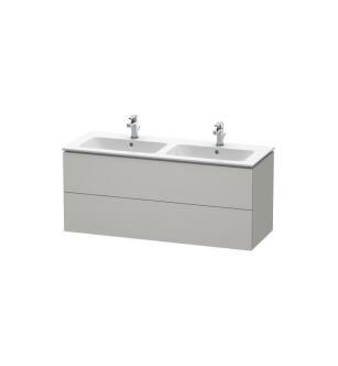 Duravit LC625800707 L-Cube 50 3/4" Wall Mount Double Bathroom Vanity with Two Drawers in Concrete Gray Matte