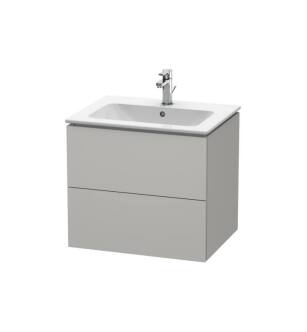 Duravit LC624000707 L-Cube 24 3/8" Wall Mount Single Bathroom Vanity with Two Drawers in Concrete Gray Matte
