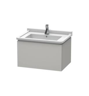 Duravit LC616400707 L-Cube 26 3/8" Wall Mount Single Bathroom Vanity with One Drawer in Concrete Gray Matte