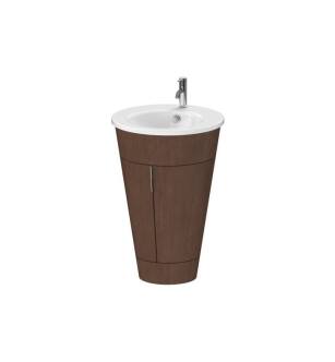 Duravit S1952001313 Starck 22 1/8" Floor Standing Single Bathroom Vanity with One Glass Shelf in American Walnut