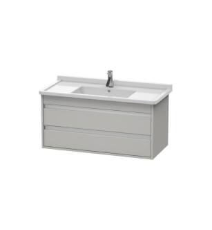 Duravit KT664500707 Ketho 39 3/8" Wall Mount Single Bathroom Vanity with Two Drawers in Concrete Gray Matte