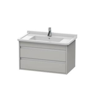 Duravit KT664400707 Ketho 31 1/2" Wall Mount Single Bathroom Vanity with Two Drawers in Concrete Gray Matte