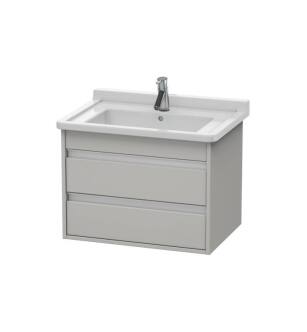Duravit KT664300707 Ketho 25 5/8" Wall Mount Single Bathroom Vanity with Two Drawers in Concrete Gray Matte