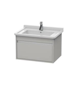Duravit KT666400707 Ketho 31 1/2" Wall Mount Single Bathroom Vanity with One Drawer in Concrete Gray Matte