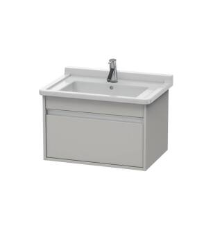 Duravit KT666300707 Ketho 25 5/8" Wall Mount Single Bathroom Vanity with One Drawer in Concrete Gray Matte