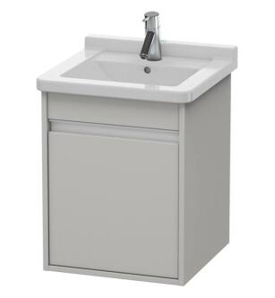 Duravit KT6662L0707 Ketho 17 3/8" Wall Mount Single Bathroom Vanity with One Door in Concrete Gray Matte