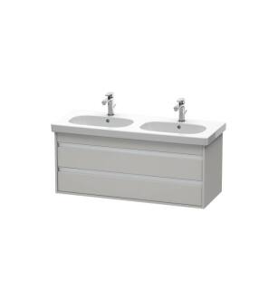 Duravit KT664900707 Ketho 45 1/4" Wall Mount Double Bathroom Vanity with Two Drawers in Concrete Gray Matte