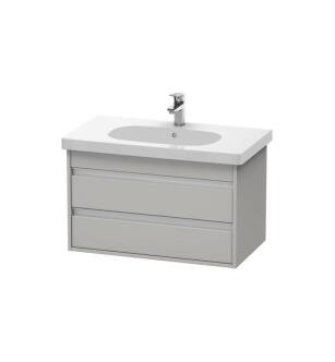 Duravit KT664700707 Ketho 31 1/2" Wall Mount Single Bathroom Vanity with Two Drawers in Concrete Gray Matte