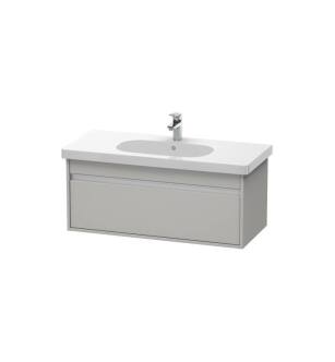 Duravit KT666800707 Ketho 39 3/8" Wall Mount Single Bathroom Vanity with One Drawer in Concrete Gray Matte
