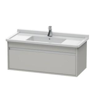 Duravit KT666500707 Ketho 39 3/8" Wall Mount Single Bathroom Vanity with One Drawer in Concrete Gray Matte