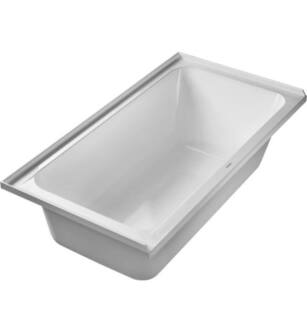 Duravit 700406000000090 D-Code 60" Rectangular Drop-In Acrylic Soaking Bathtub with Left Drain in White