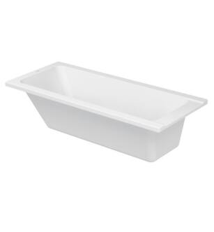 Duravit 700096000000090 D-Code 63" Drop-In Acrylic Soaking Bathtub with One Backrest Slope and Outlet in Foot Area in White